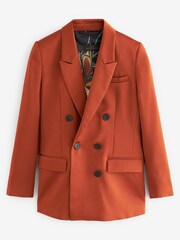 Dunkles Orange - Blazer mit Paisleymuster-Futter - Bild 5 von 6