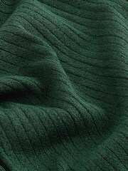 Green Sparkle Ribbed Roll Neck Jumper - Image 3 of 7
