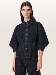 AllSaints Blue Nancy Denim Shirt - Image 1 of 6