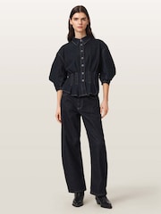 AllSaints Blue Nancy Denim Shirt - Image 3 of 6