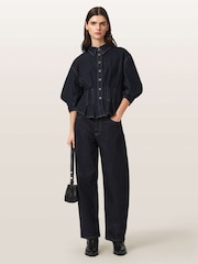 AllSaints Blue Nancy Denim Shirt - Image 4 of 6