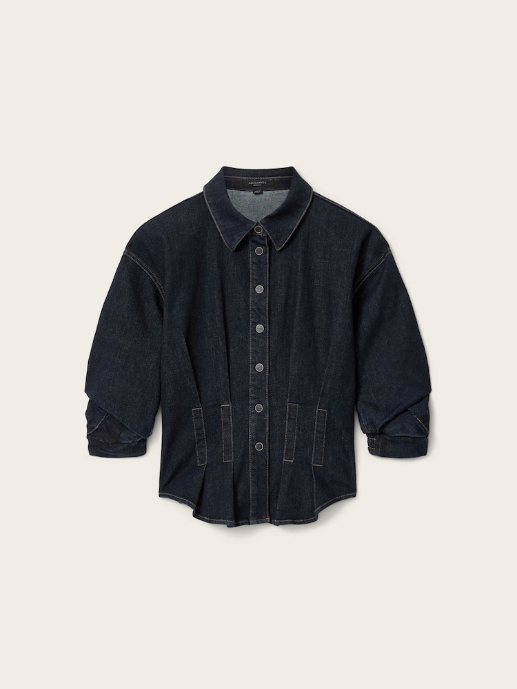 AllSaints Blue Nancy Denim Shirt - Image 6 of 6