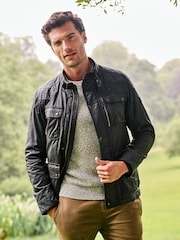 Schwarz - Beschichtete Bikerjacke - Bild 6 von 11
