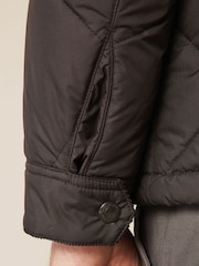 Black Diamond Quilt Biker Coat - Image 11 of 18