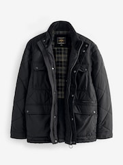Black Diamond Quilt Biker Coat - Image 13 of 18