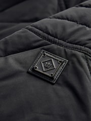 Black Diamond Quilt Biker Coat - Image 16 of 18