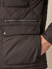 Black Diamond Quilt Biker Coat - Image 8 of 18