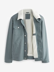 Blue Borg Collared Denim Trucker Jacket - Image 10 of 12