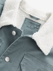 Blue Borg Collared Denim Trucker Jacket - Image 11 of 12