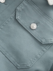 Blue Borg Collared Denim Trucker Jacket - Image 12 of 12