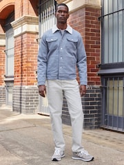 Blue Borg Collared Denim Trucker Jacket - Image 2 of 12