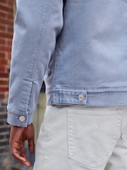 Blue Borg Collared Denim Trucker Jacket - Image 8 of 12
