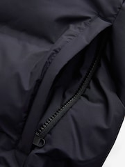 Navy Blue Hooded Shower Resistant Puffer Coat - Image 11 of 14