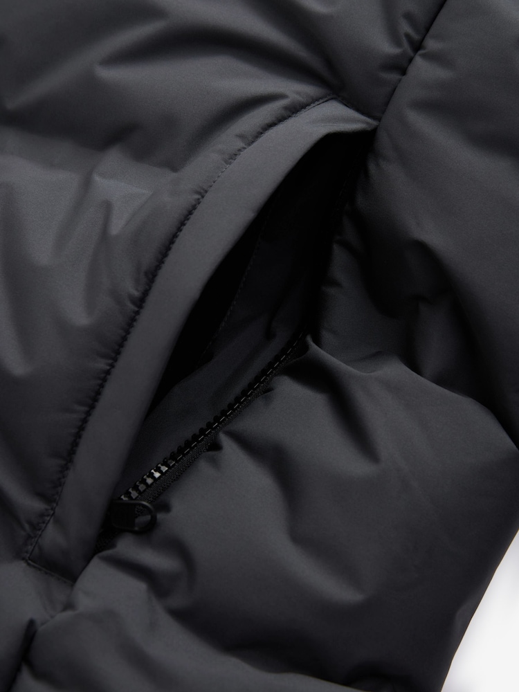 Slate Grey Hooded Shower Resistant Puffer Coat - Image 14 of 14