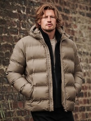 Neutral Hooded Shower Resistant Puffer Coat - Image 1 of 8