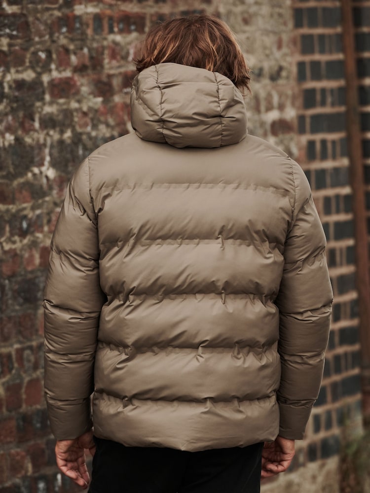 Neutral Hooded Shower Resistant Puffer Coat - Image 2 of 8