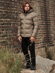 Neutral Hooded Shower Resistant Puffer Coat - Image 4 of 8
