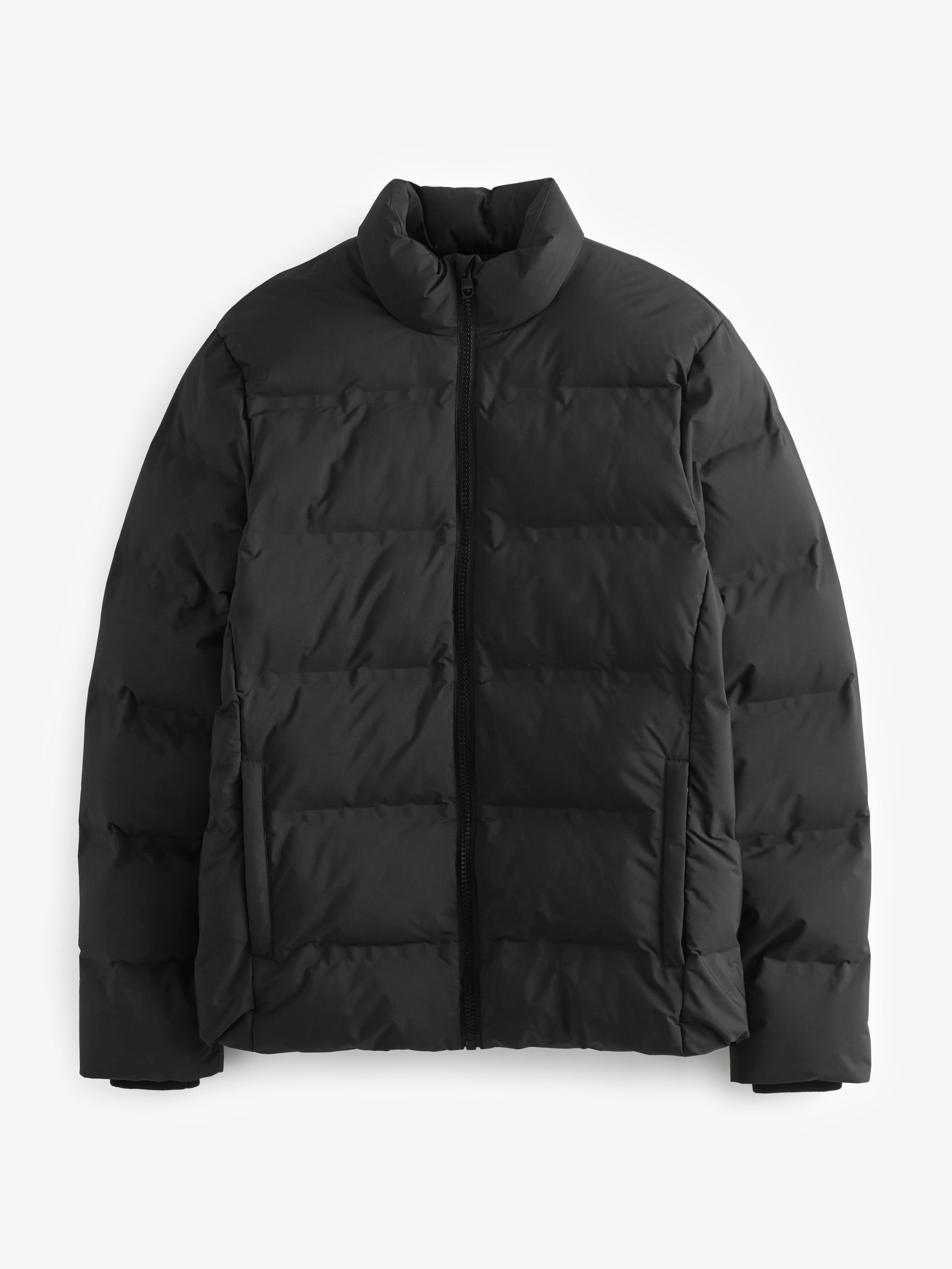 Buy Black Non Hooded Shower Resistant Puffer Coat from Next Luxembourg