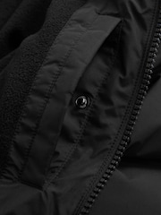 Black Non Hooded Shower Resistant Puffer Coat - Image 14 of 15