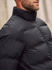 Black Non Hooded Shower Resistant Puffer Coat - Image 7 of 15