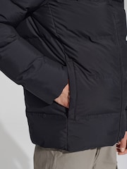 Black Non Hooded Shower Resistant Puffer Coat - Image 9 of 15