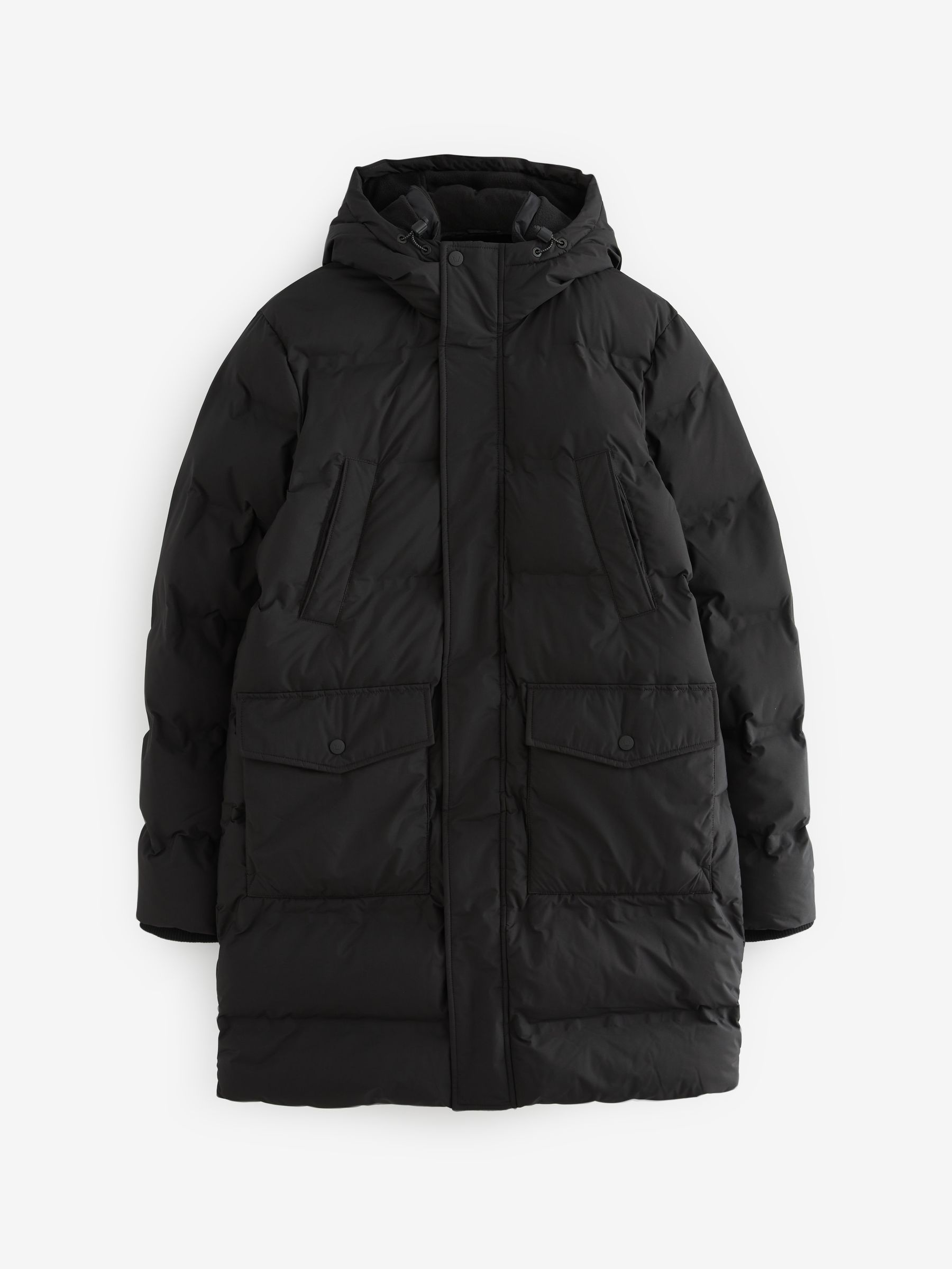 Buy Black Long Shower Resistant Puffer Coat from Next Luxembourg