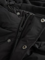 Black Long Shower Resistant Puffer Coat - Image 5 of 7