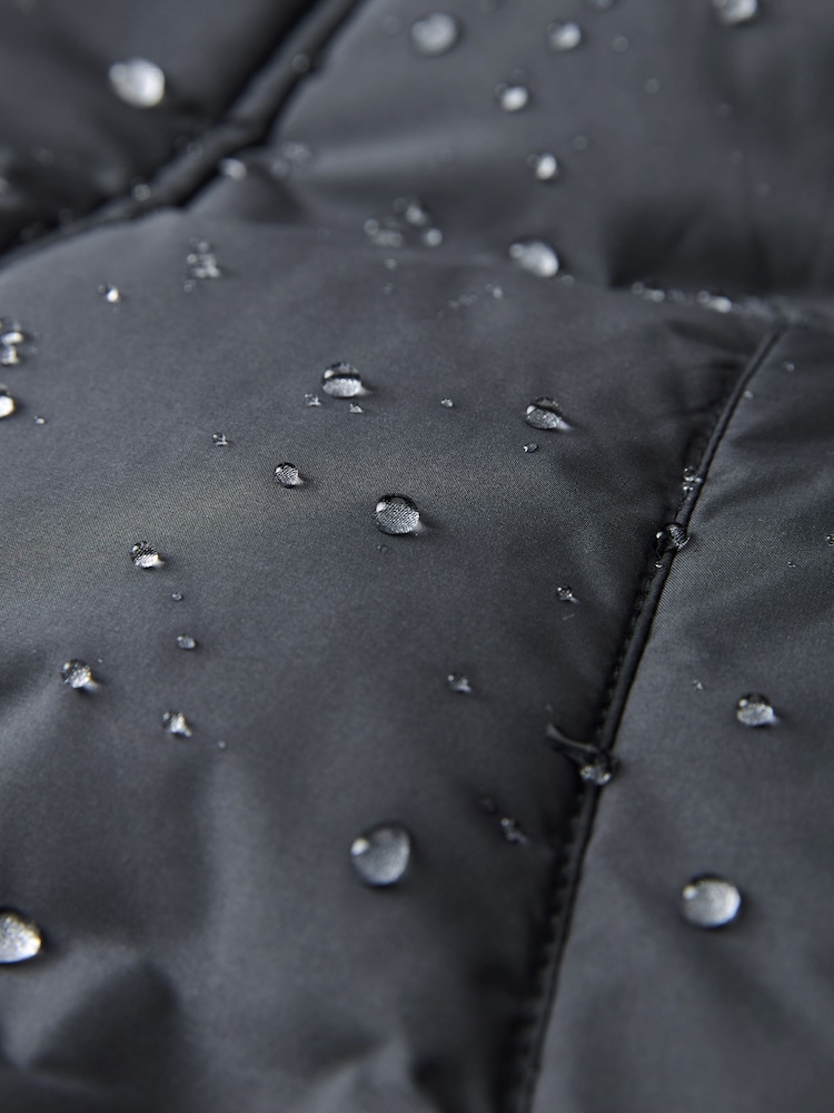 Slate Grey Long Shower Resistant Puffer Coat - Image 12 of 13