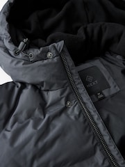 Slate Grey Long Shower Resistant Puffer Coat - Image 13 of 13