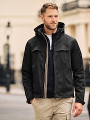 Black Hooded Shower Resistant Jacket - Image 5 of 14