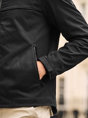 Black Hooded Shower Resistant Jacket - Image 8 of 14