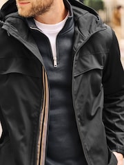 Black Hooded Shower Resistant Jacket - Image 9 of 14