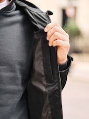 Black Hooded Shower Resistant Jacket - Image 10 of 14