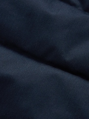 Navy Blue Textured Longline Puffer Coat - Image 9 of 9
