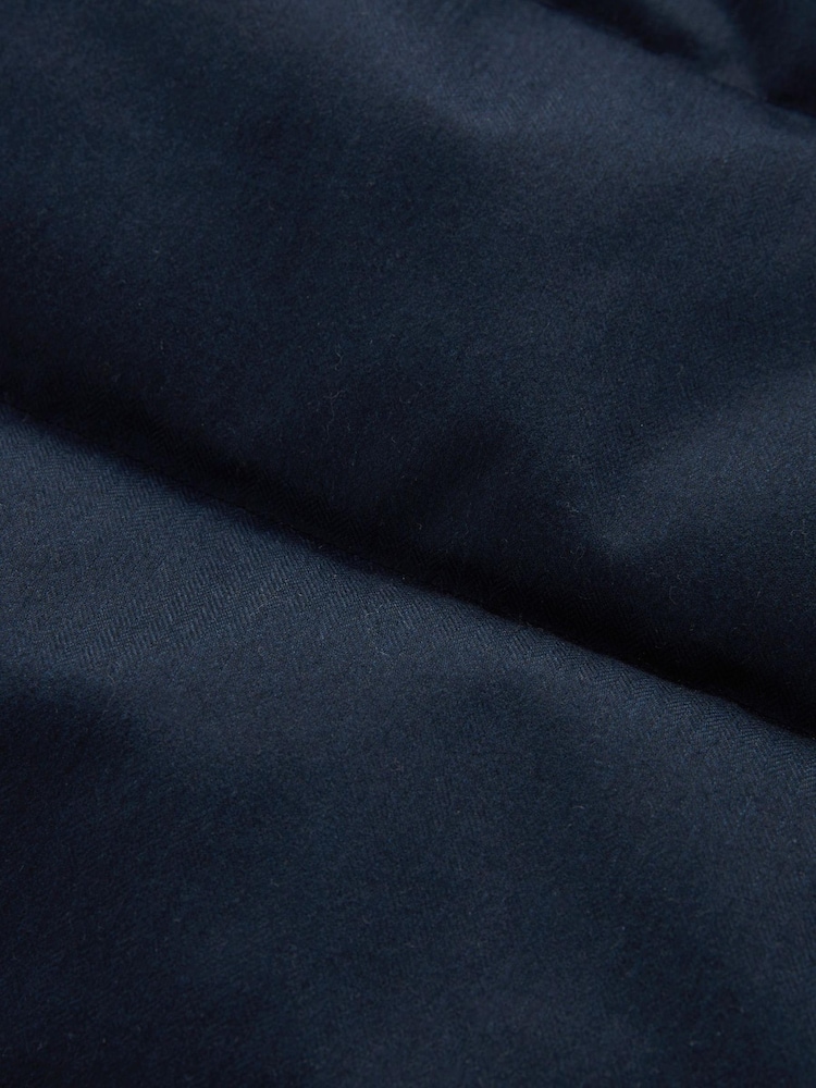 Navy Blue Textured Longline Puffer Coat - Image 9 of 9