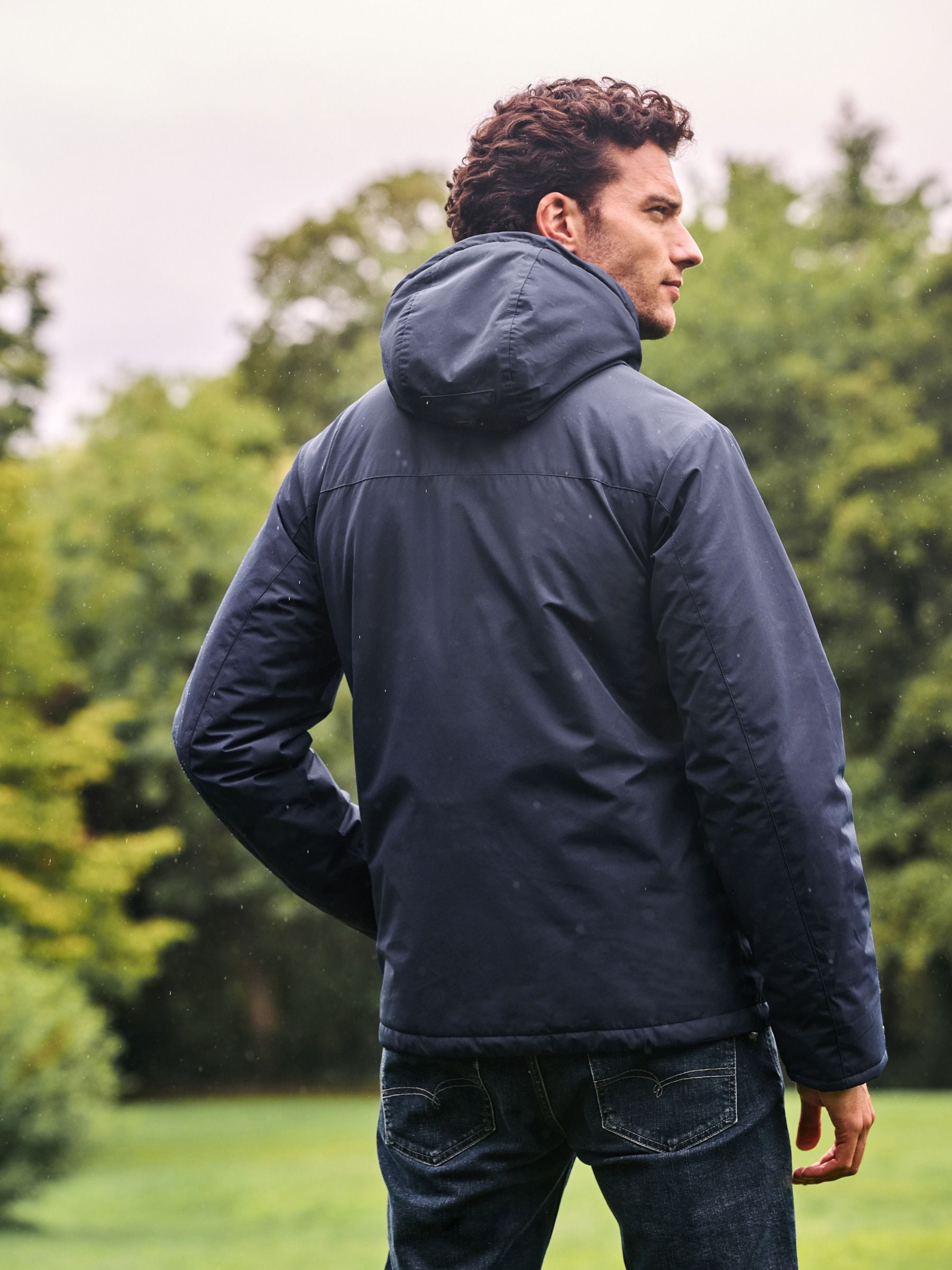 Navy borg lined coach jacket store