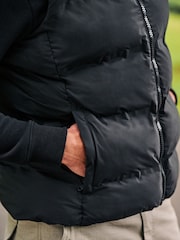 Black Shower Resistant Padded Hooded Gilet - Image 6 of 11