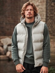 Neutral Shower Resistant Padded Hooded Gilet - Image 4 of 12