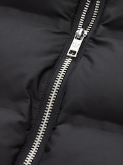 Black/Brown Jersey Sleeve Puffer Jacket - Image 10 of 11
