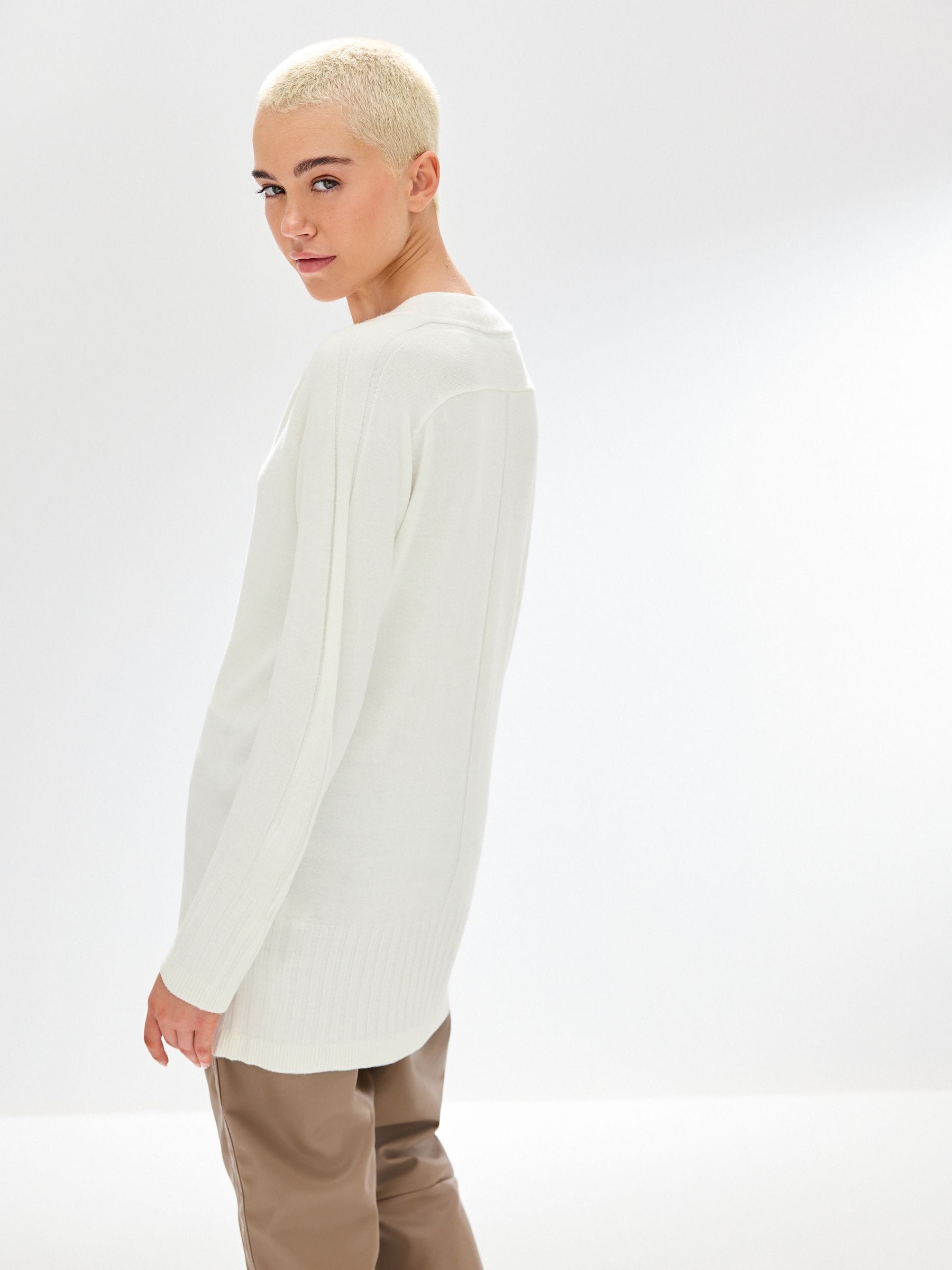 Longline white jumper on sale