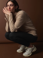 Camel Brown Premium Cashmere Soft Touch High Stand Neck Knitted Jumper - Image 2 of 6