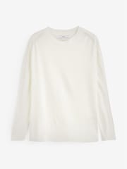 Ecru, Weiß - Kuscheliger, langärmeliger Pullover mit Rundhalsausschnitt - Bild 1 von 2