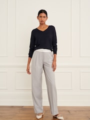 Navy Blue V-Neck Jumper - Image 2 of 7