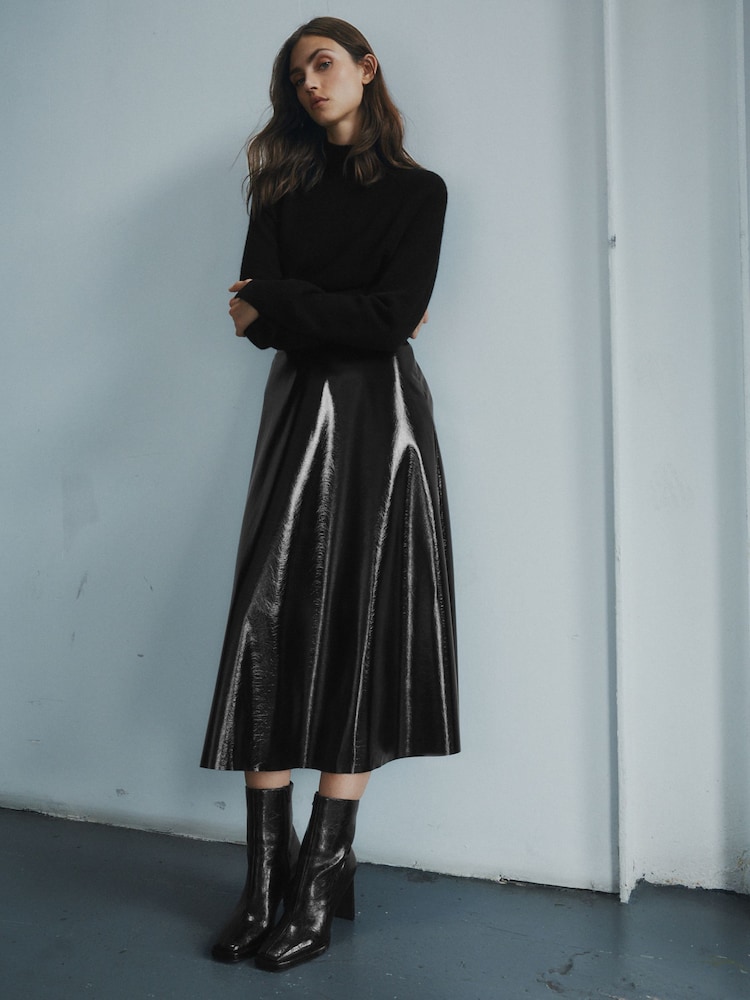 Black Premium Cashmere Soft Touch High Stand Neck Knitted Jumper - Image 2 of 6