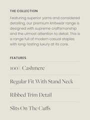 Black Premium Cashmere Soft Touch High Stand Neck Knitted Jumper - Image 4 of 6