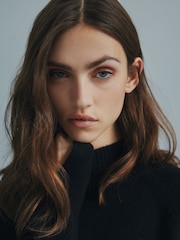 Black Premium Cashmere Soft Touch High Stand Neck Knitted Jumper - Image 5 of 6