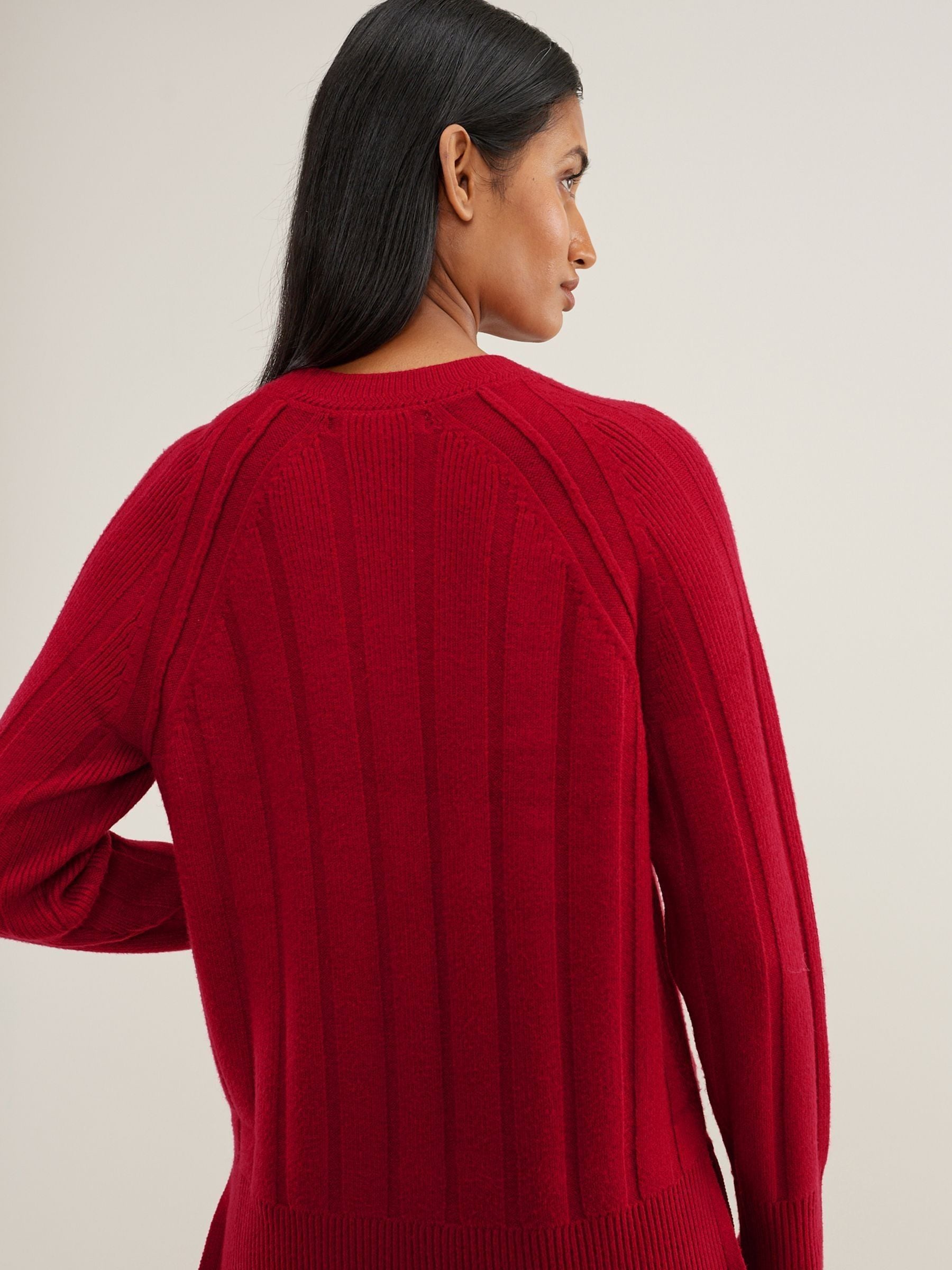 Buy Red Ribbed Crew Neck Jumper from Next Luxembourg
