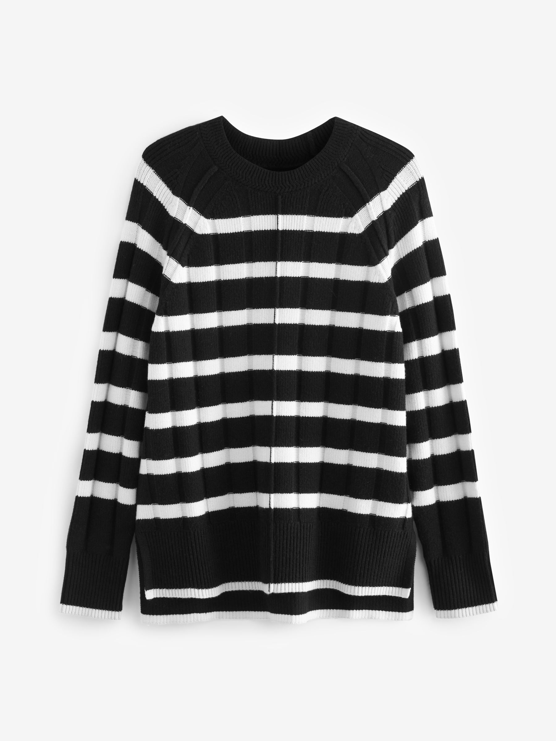 Black and white striped crewneck shop