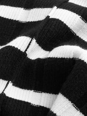 Black and White Stripe Ribbed Crew Neck Jumper - Image 6 of 6
