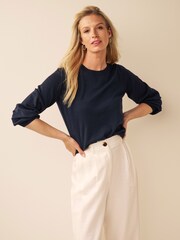 Navy Blue Crew Neck Jumper - Image 1 of 6